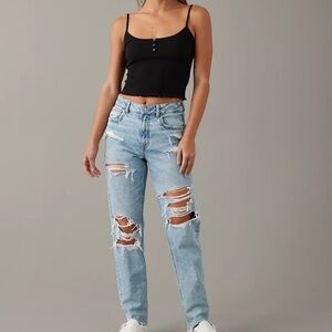 Mom jeans, comfort stretch, American eagle